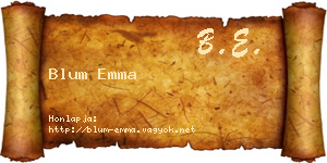Blum Emma névjegykártya